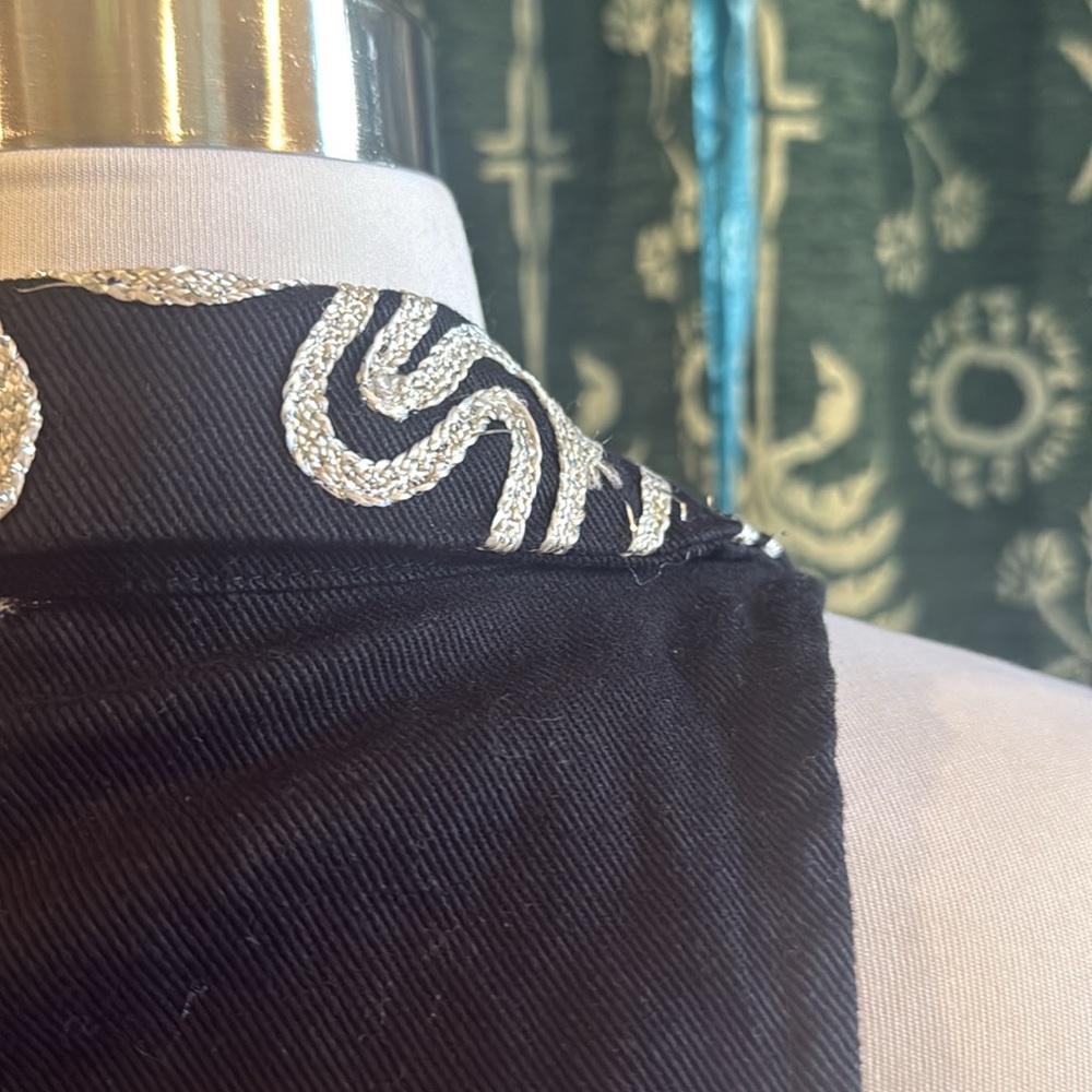 Free People Head West Black Silver Embroidered Halter Sleeveless Vest Top S NWOT - Picture 12 of 13